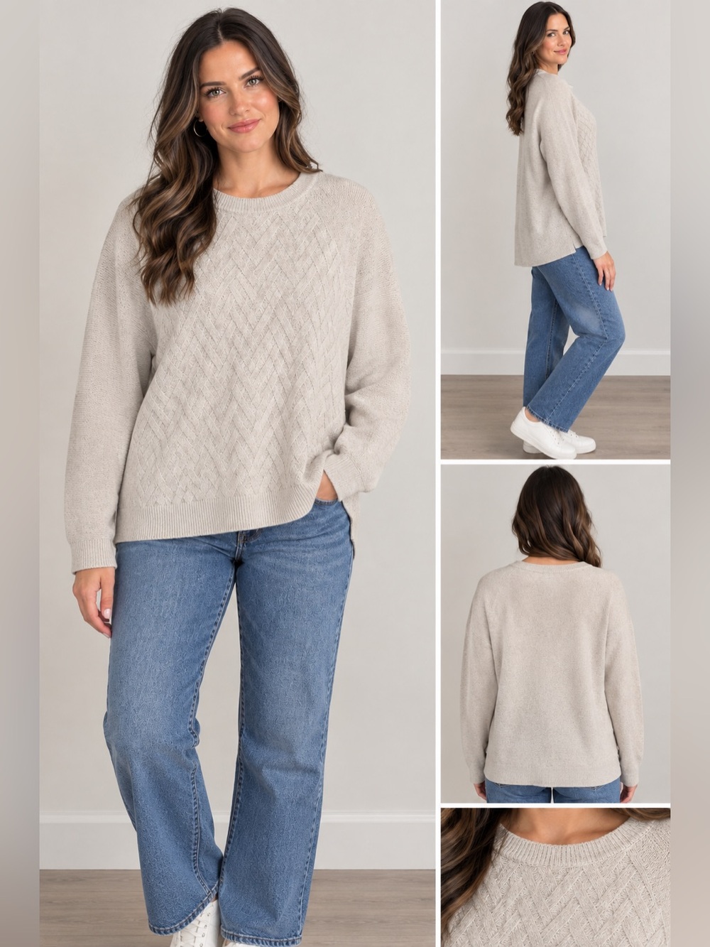 Cyrus Women's Cable-knit Sweater in Cream